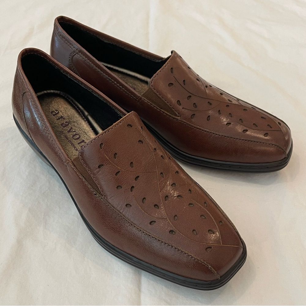 NWOT Aravon by‎ New Balance Kiley Premium Leather Slip-On Loafer Brown Size 7 - Picture 3 of 13